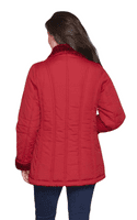 Womens Luxury Soft Touch Padded Animal Print  Red Jacket db4002